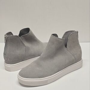 Steve Madden Gray Suede Claud Ankle Wedge Sneaker Shoes Boots Women's 7